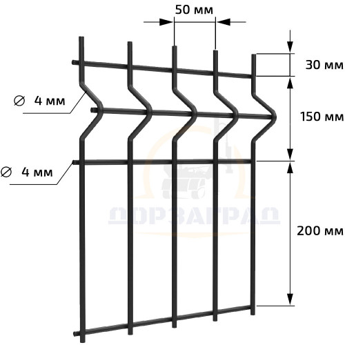 Сетка сварная 3d 50x200 "Стандарт"